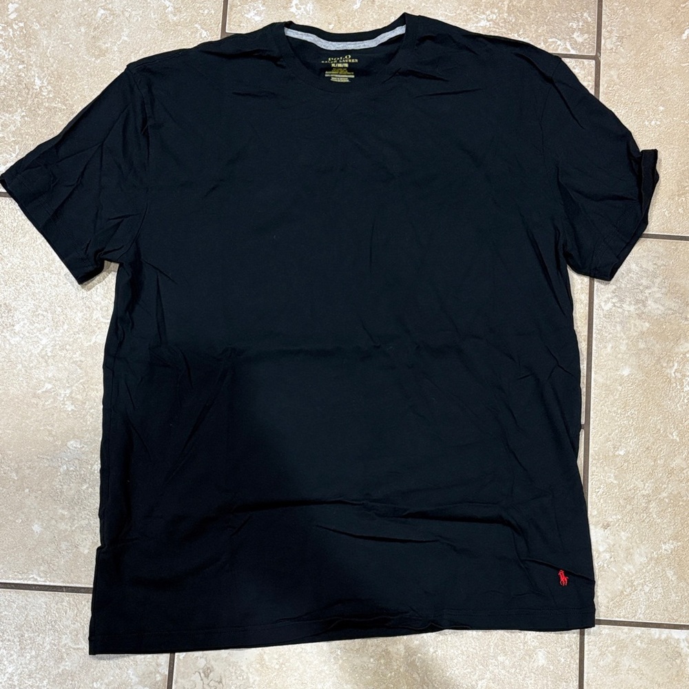 Polo by Ralph Lauren Black Short Sleeve Crew Tee with Red Pony